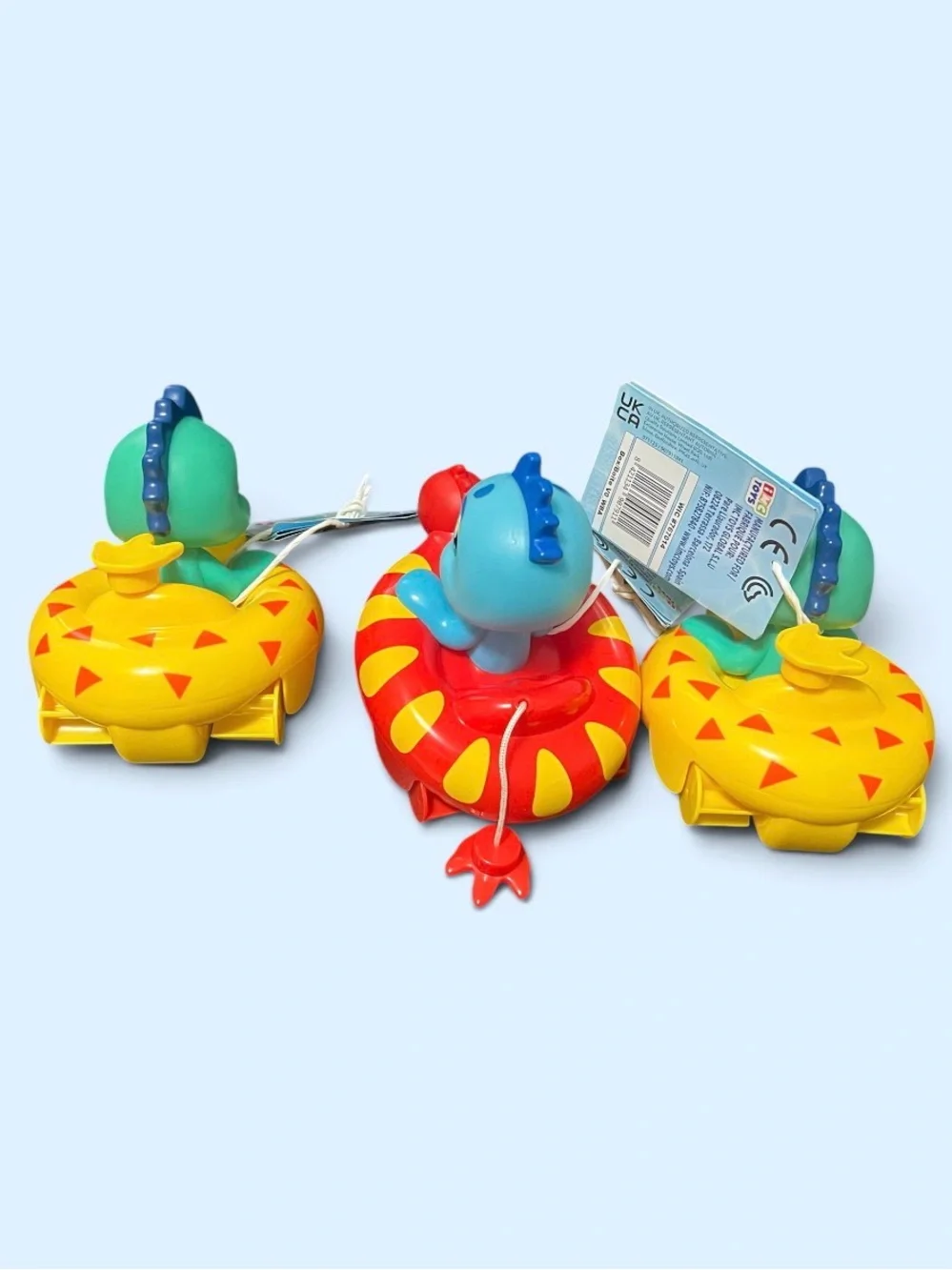 Flooties  dinos Colorful Dino Bath Toy - Blue & Yellow 3 sets